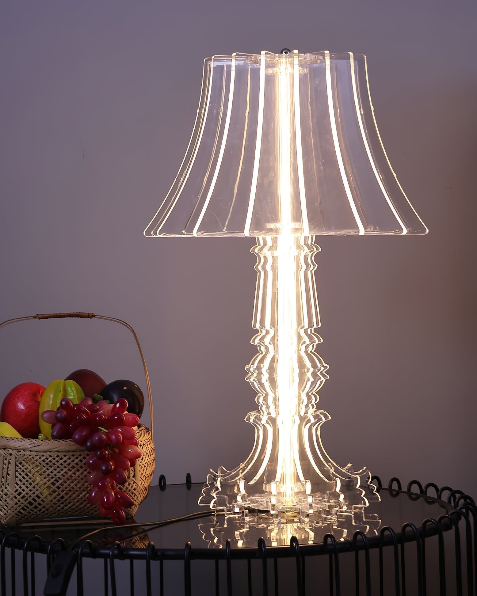Elmariel Sculptural Acrylic Table Lamp-Neutral Decor