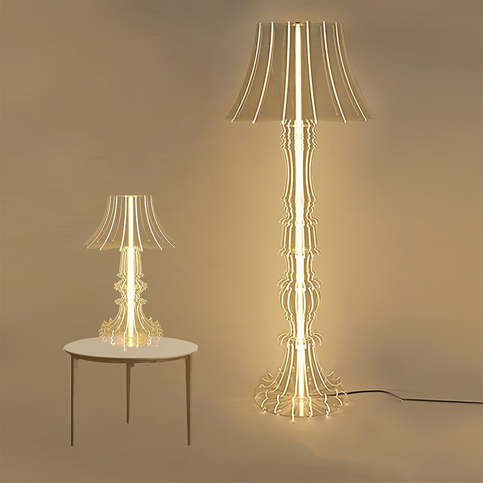 Elmariel Sculptural Acrylic Table Lamp-Neutral Decor