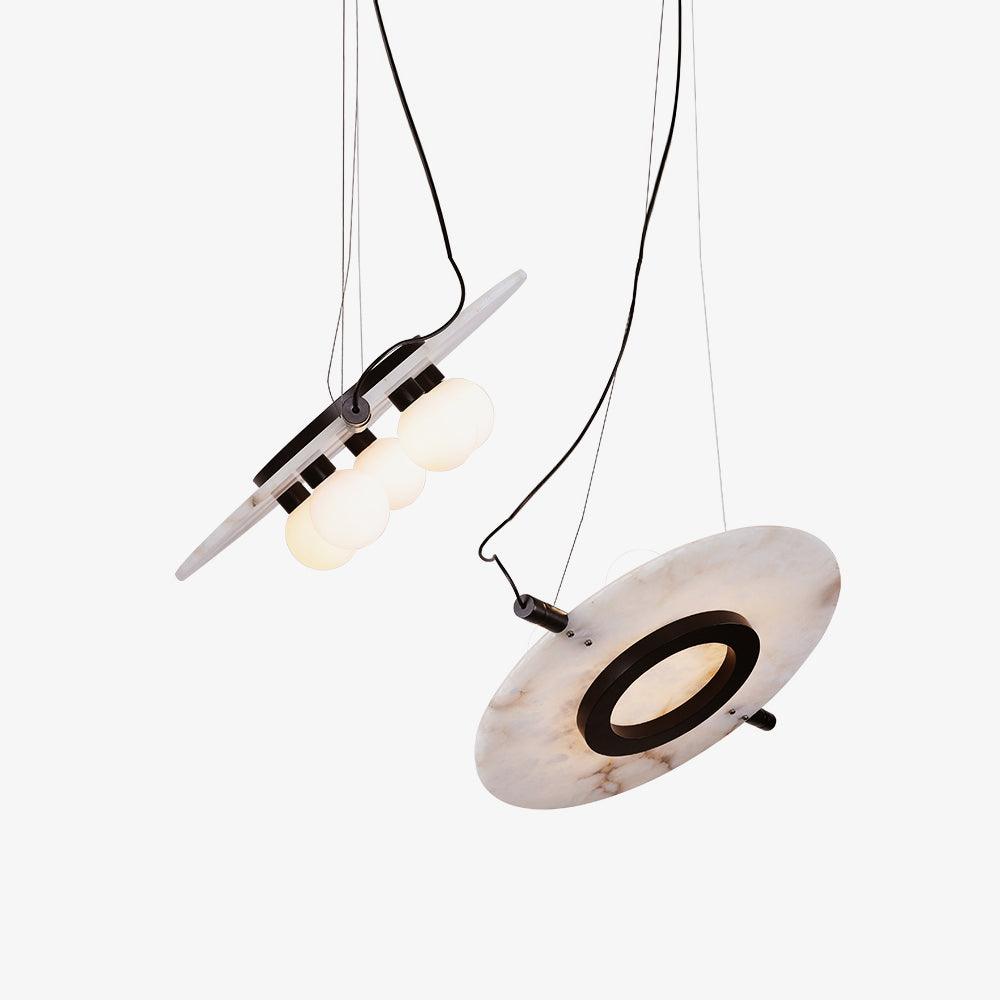 Imirila Disc Shaped Glass Pendant Light-Neutral Decor