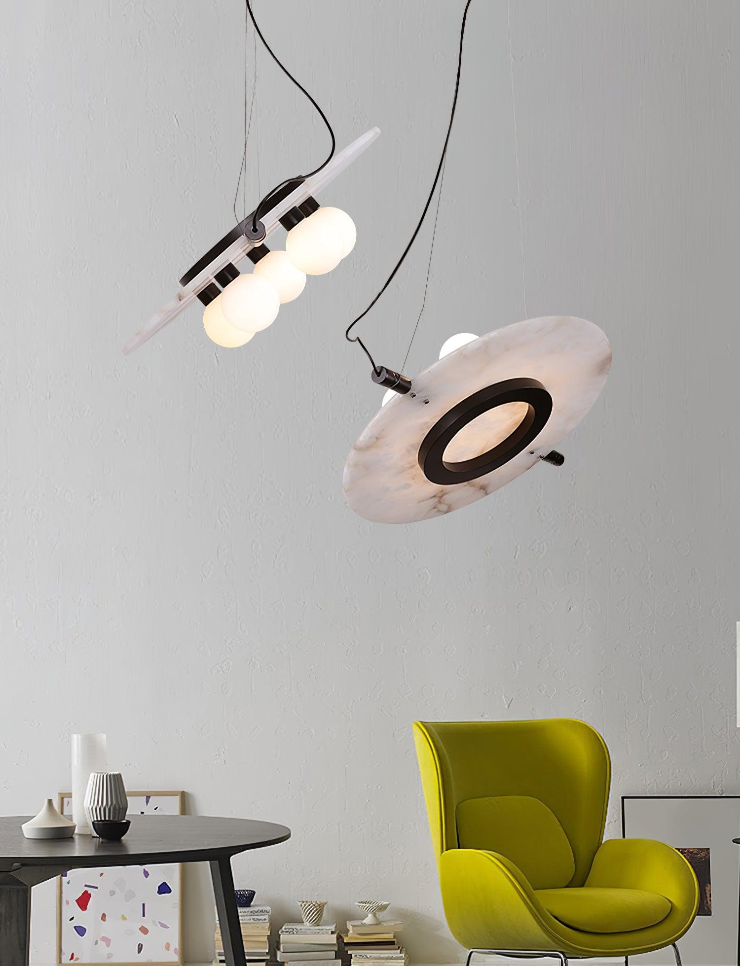 Imirila Disc Shaped Glass Pendant Light-Neutral Decor