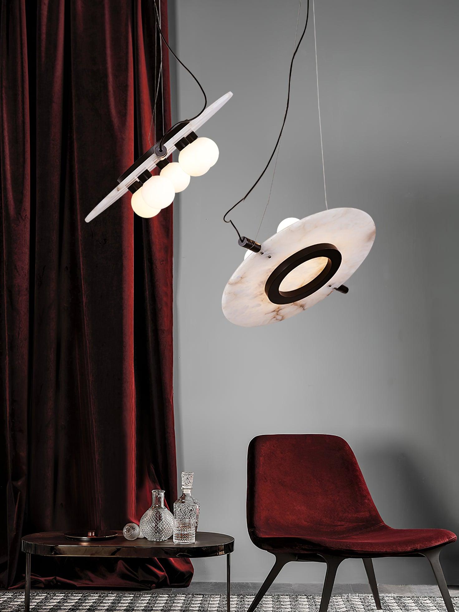 Imirila Disc Shaped Glass Pendant Light-Neutral Decor