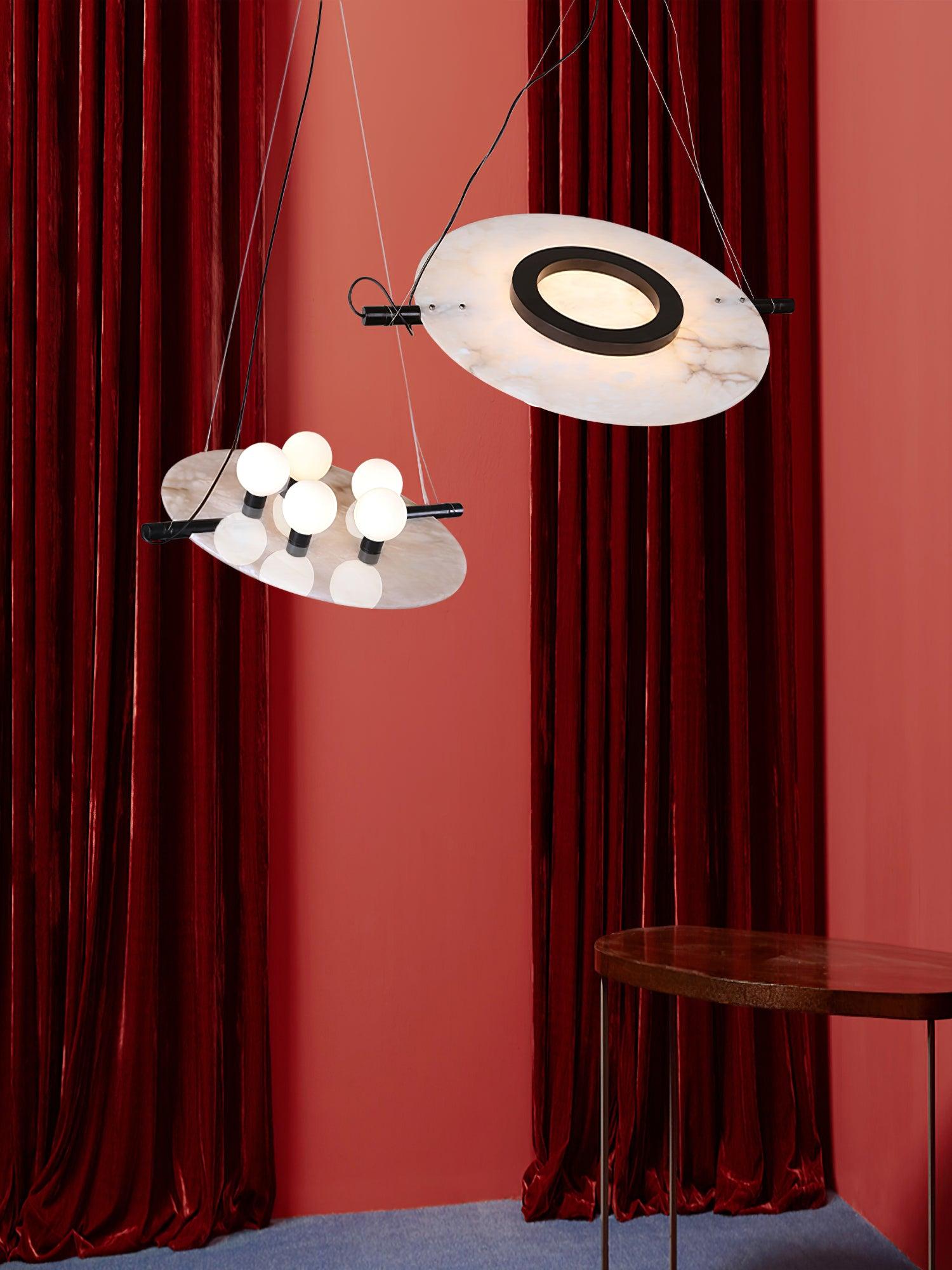 Imirila Disc Shaped Glass Pendant Light-Neutral Decor