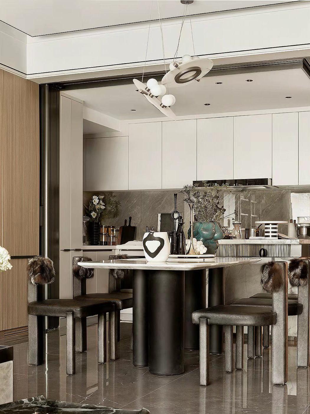 Imirila Disc Shaped Glass Pendant Light-Neutral Decor