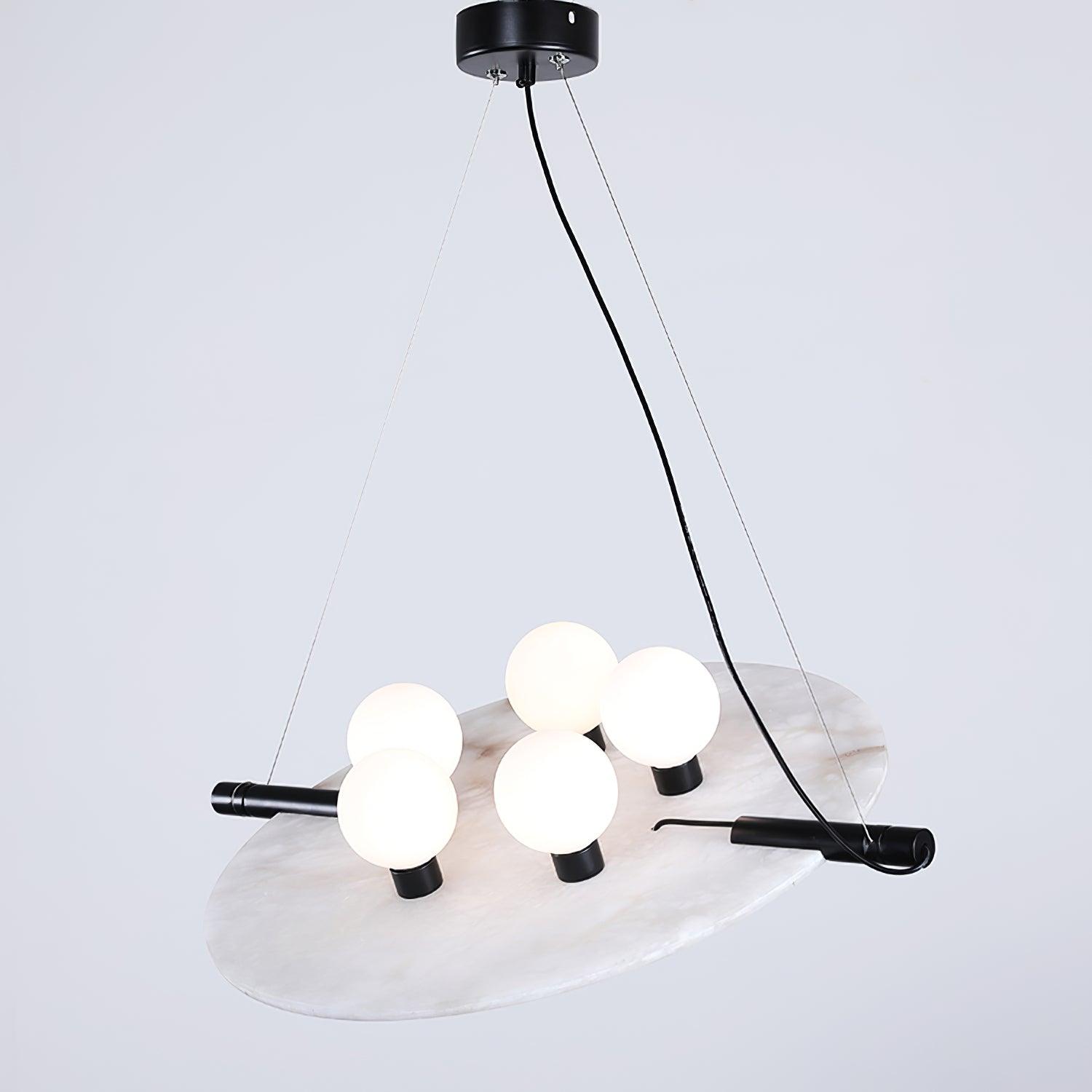 Imirila Disc Shaped Glass Pendant Light-Neutral Decor