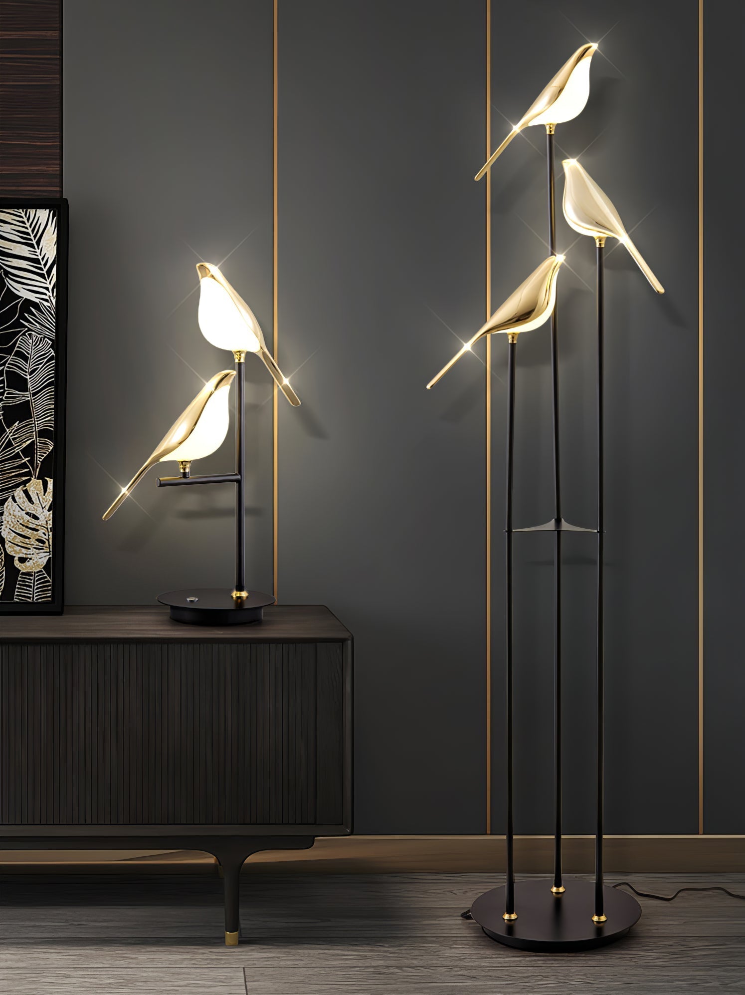 Vont Art Deco Brass Floor Lamp-Neutral Decor