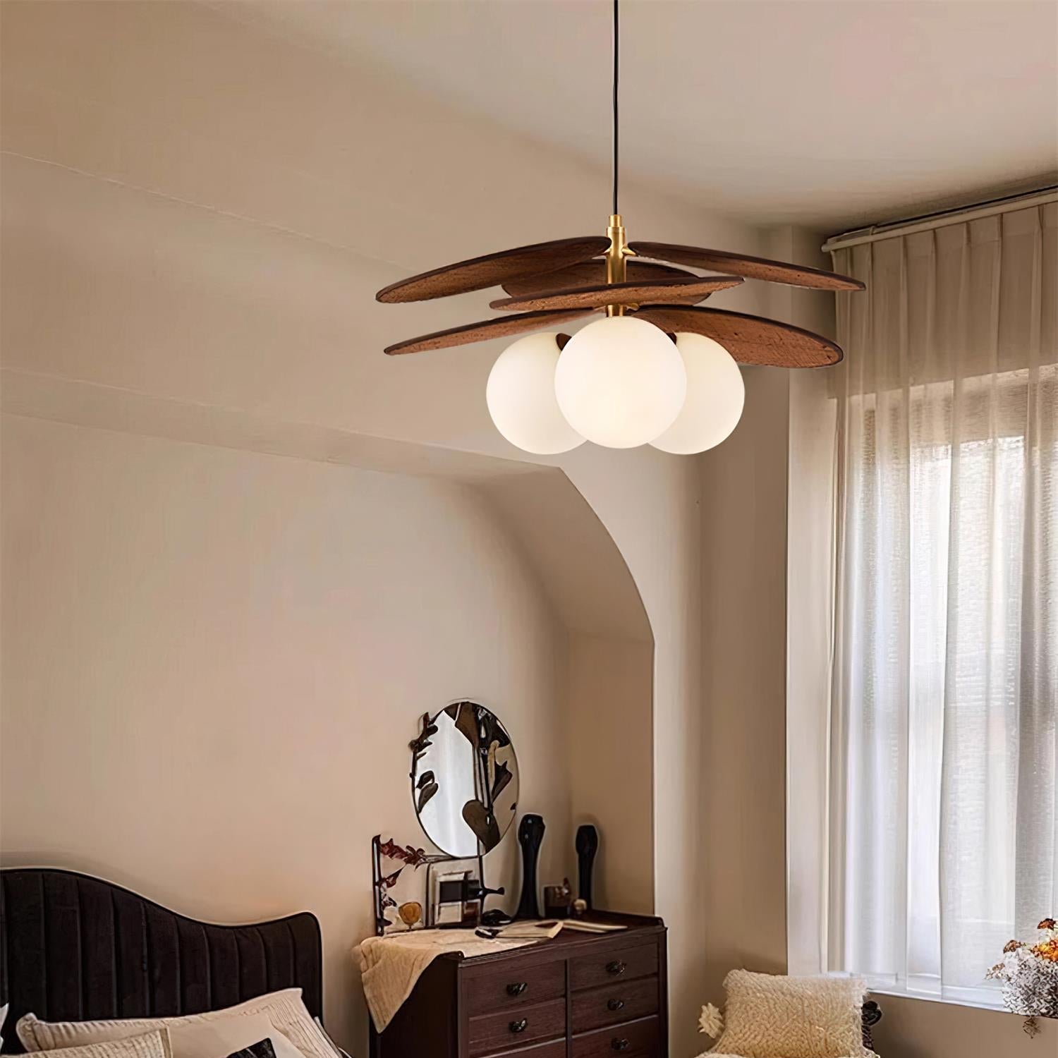 Florin Wooden Petal Pendant Light