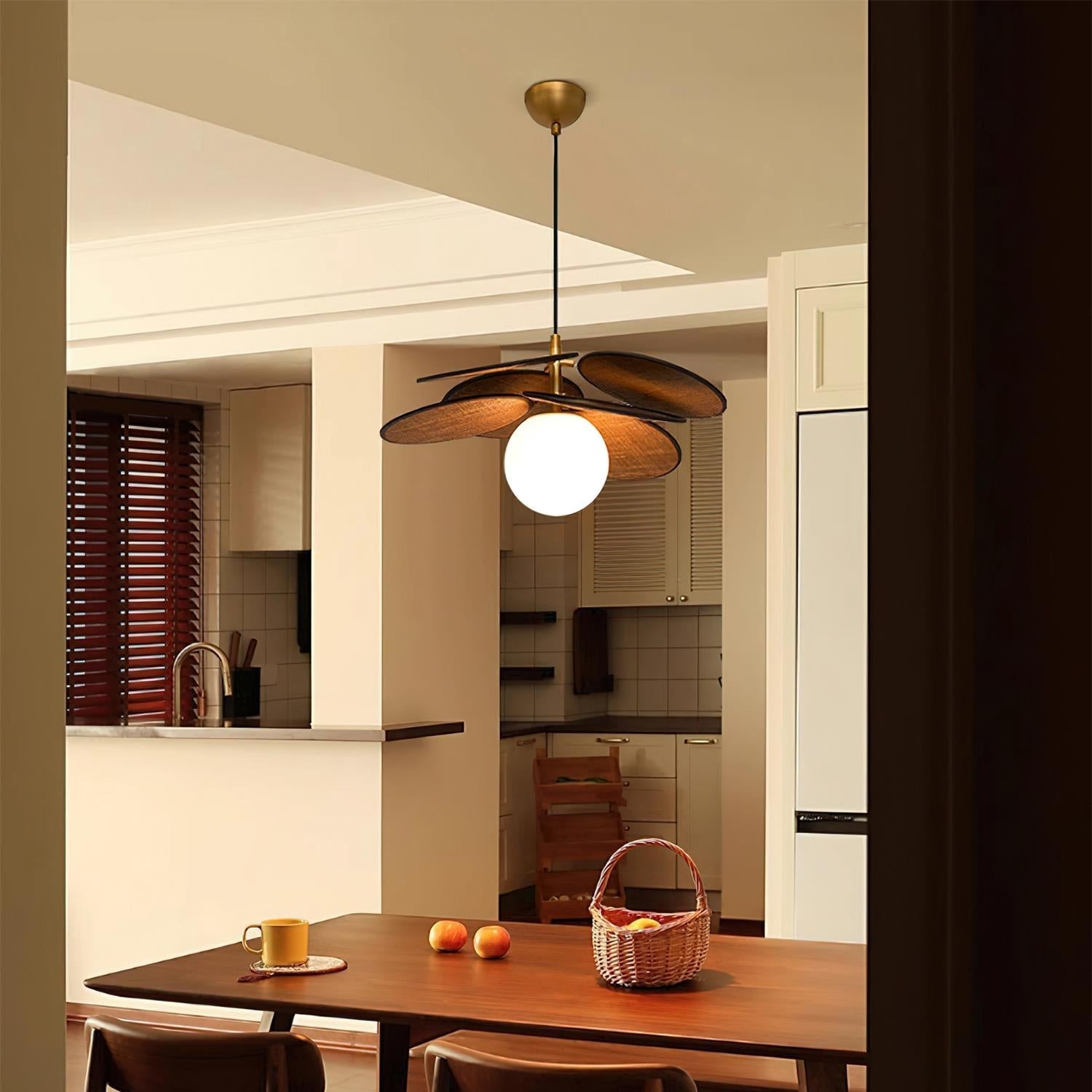 Florin Wooden Petal Pendant Light