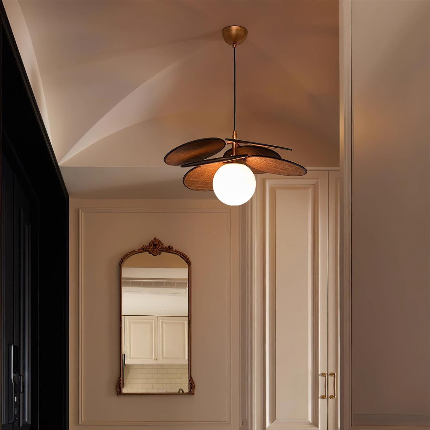 Elvo Wooden Petal Pendant Light-Neutral Decor