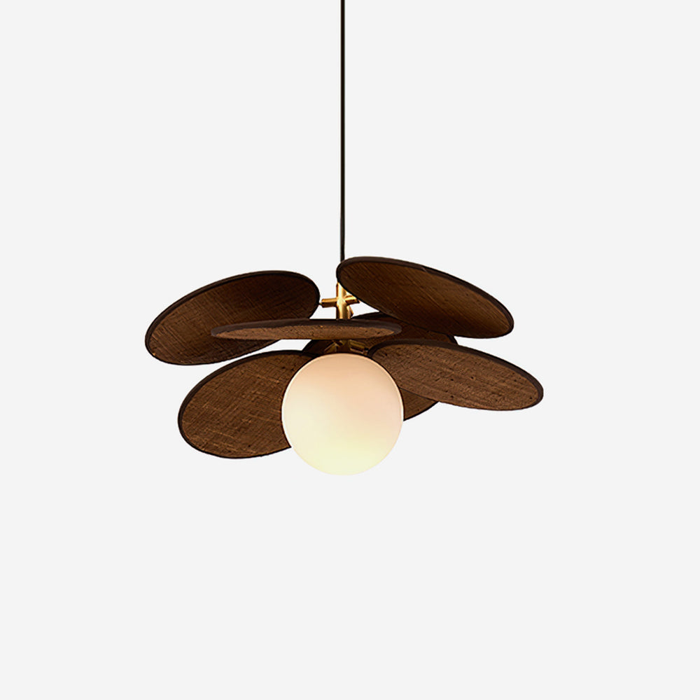 Elvo Wooden Petal Pendant Light-Neutral Decor