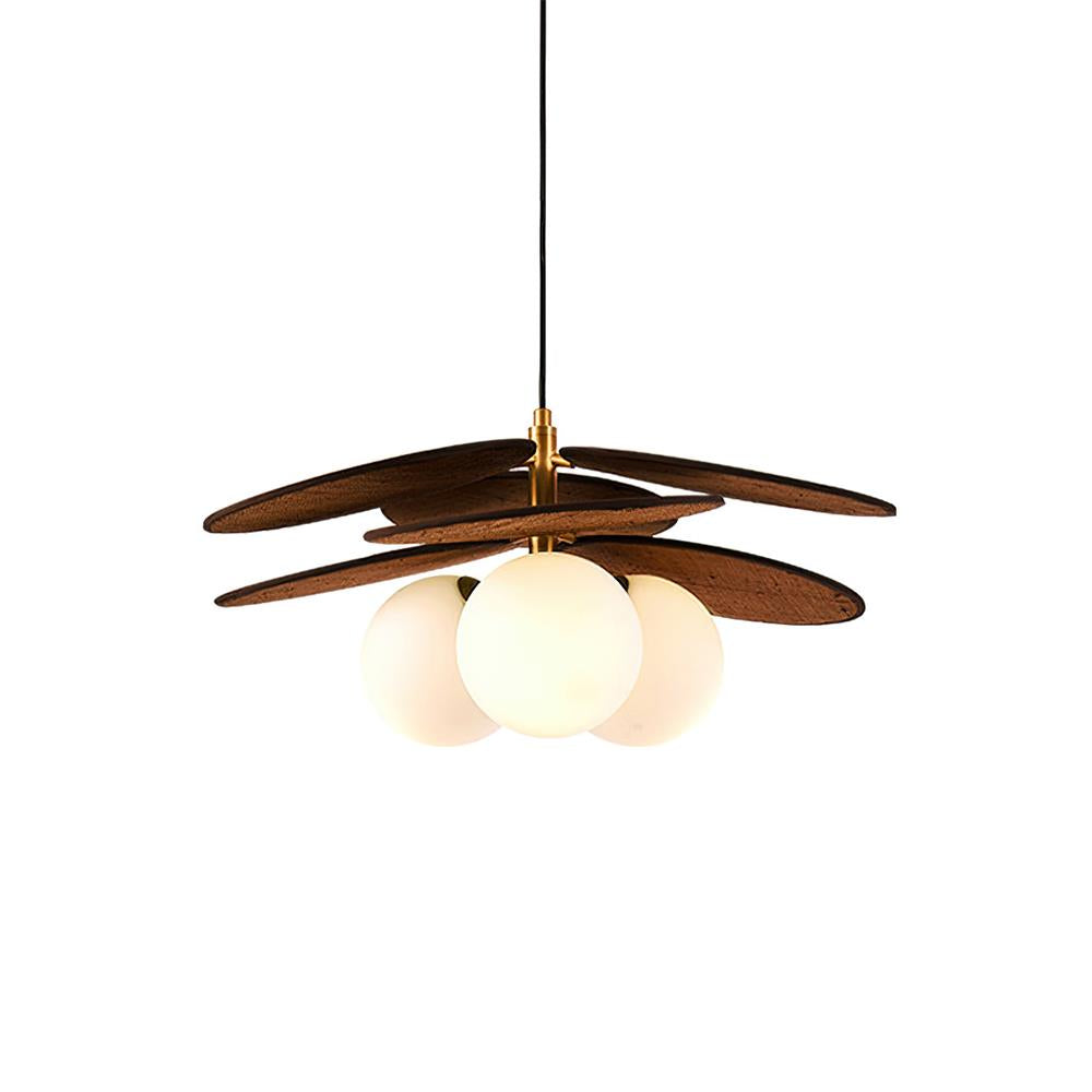 Elvo Wooden Petal Pendant Light-Neutral Decor
