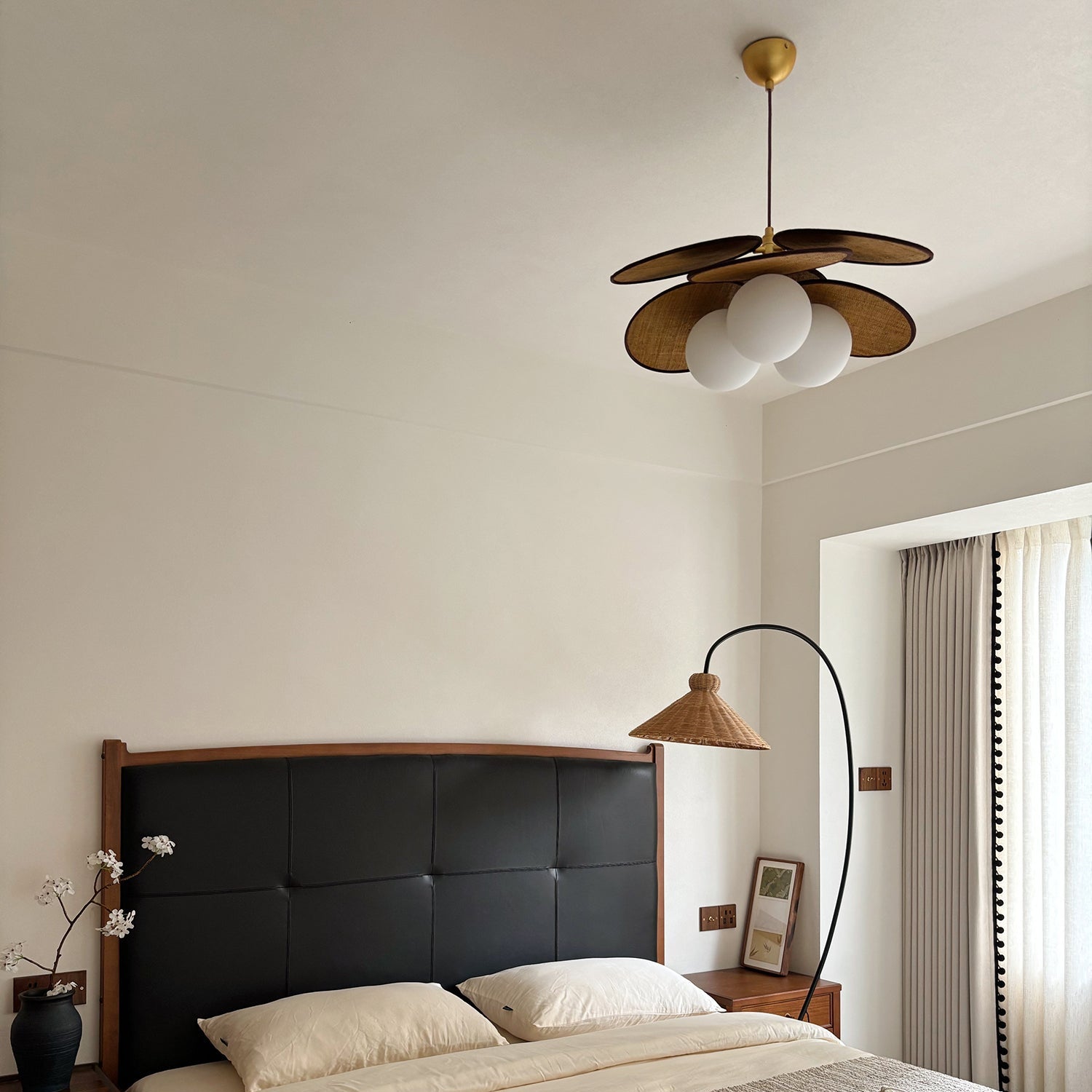 Elvo Wooden Petal Pendant Light-Neutral Decor