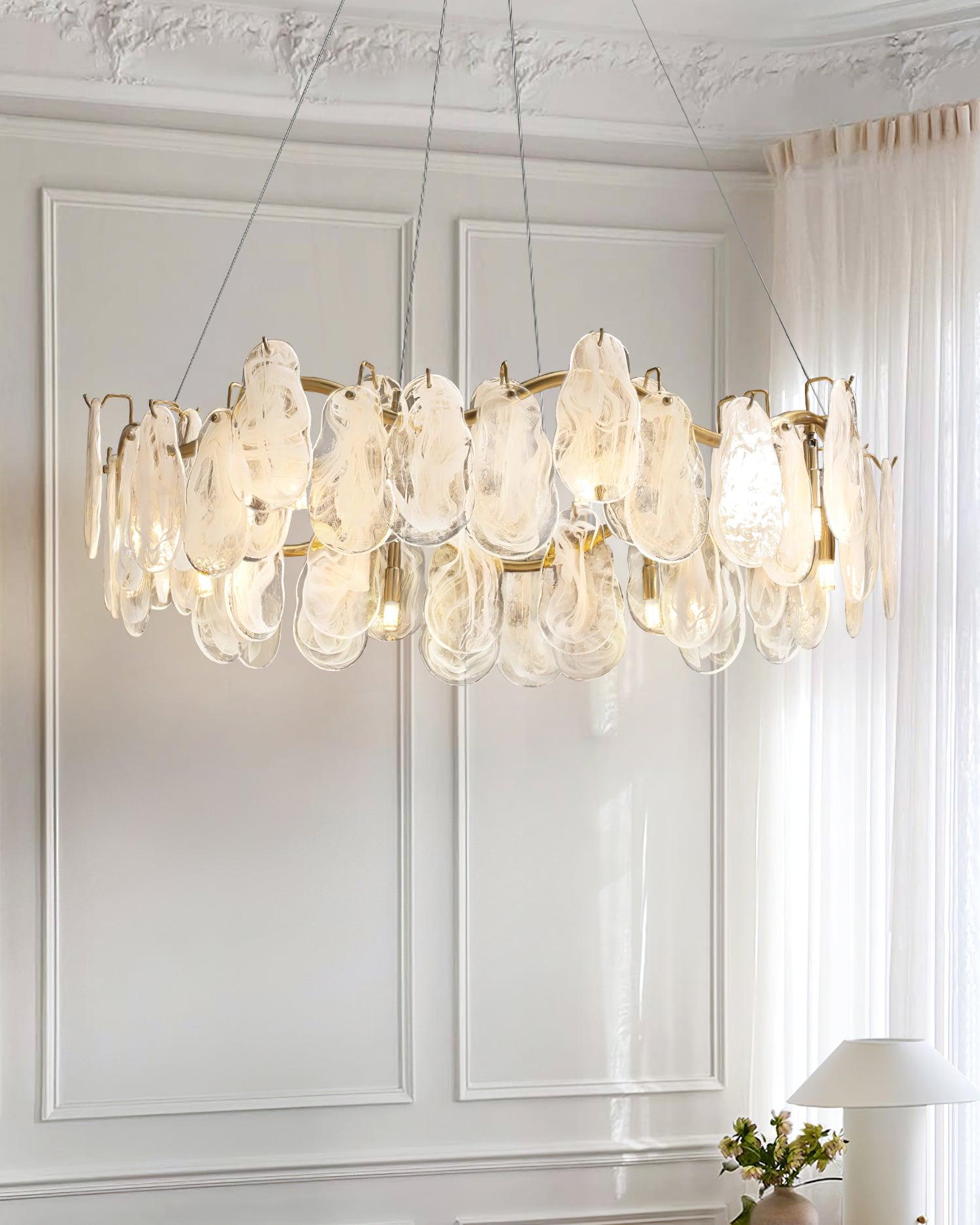 Lustra Chandelier Cloud Glass Panels-Neutral Decor