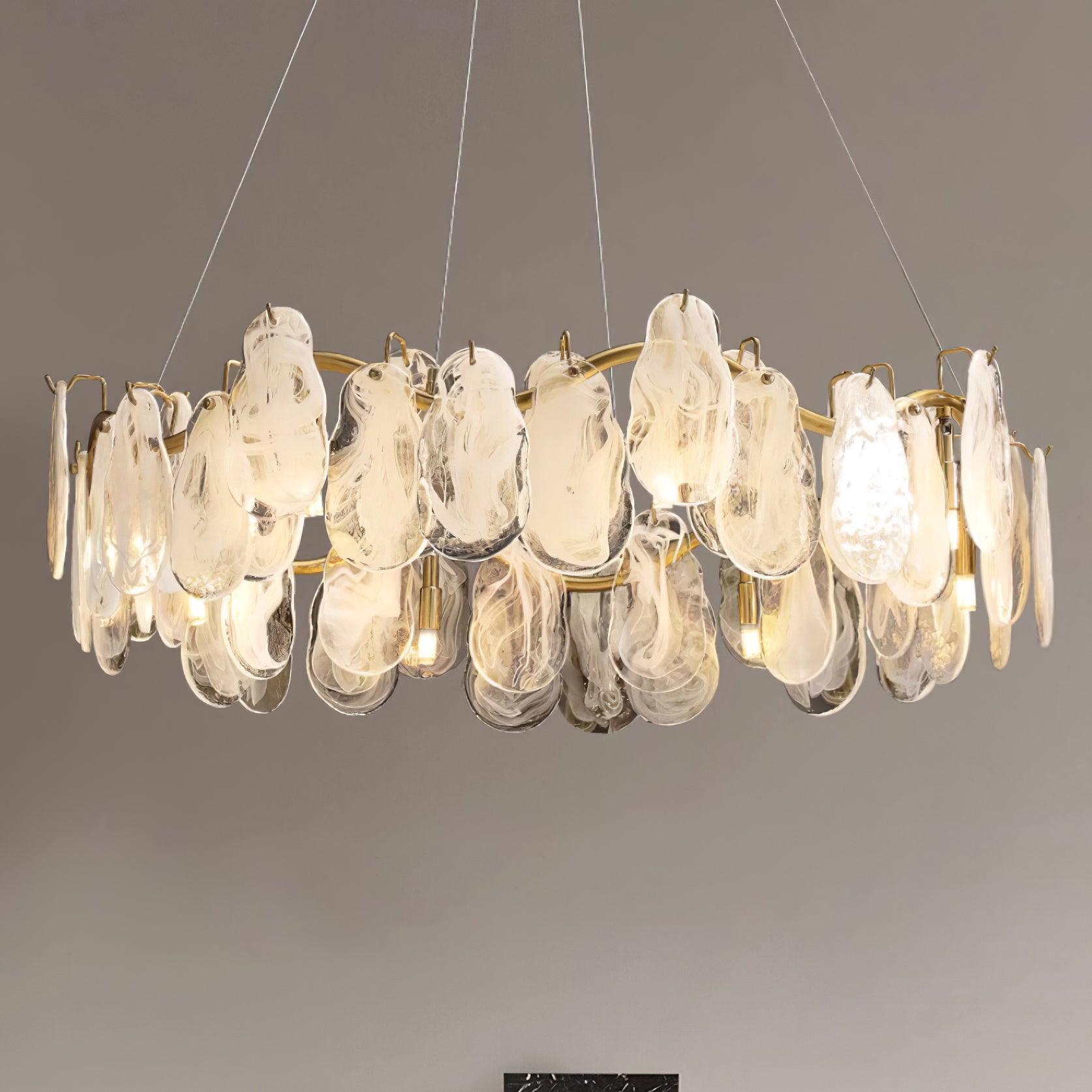 Lustra Chandelier Cloud Glass Panels-Neutral Decor