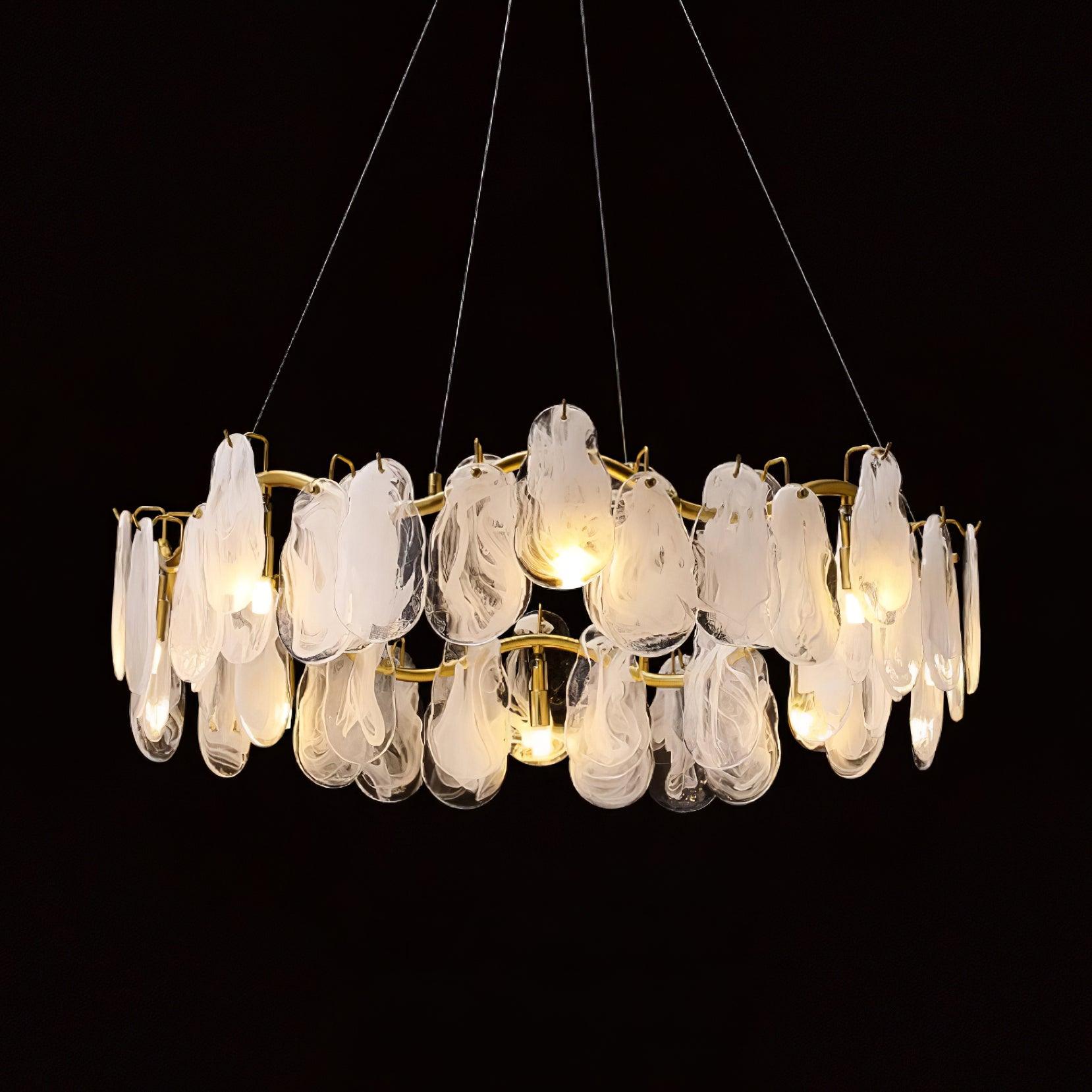 Lustra Chandelier Cloud Glass Panels-Neutral Decor