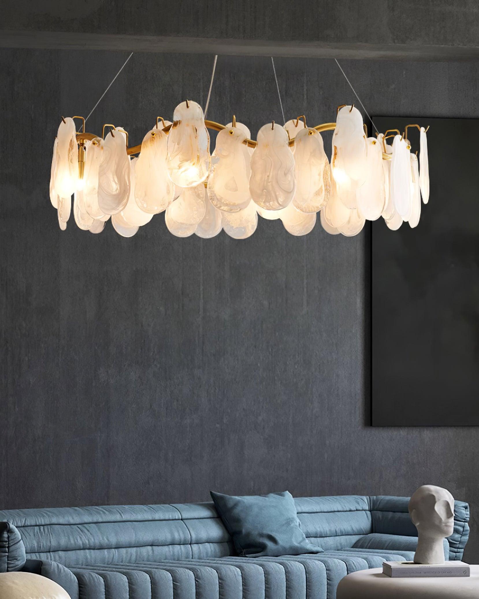 Lustra Chandelier Cloud Glass Panels-Neutral Decor