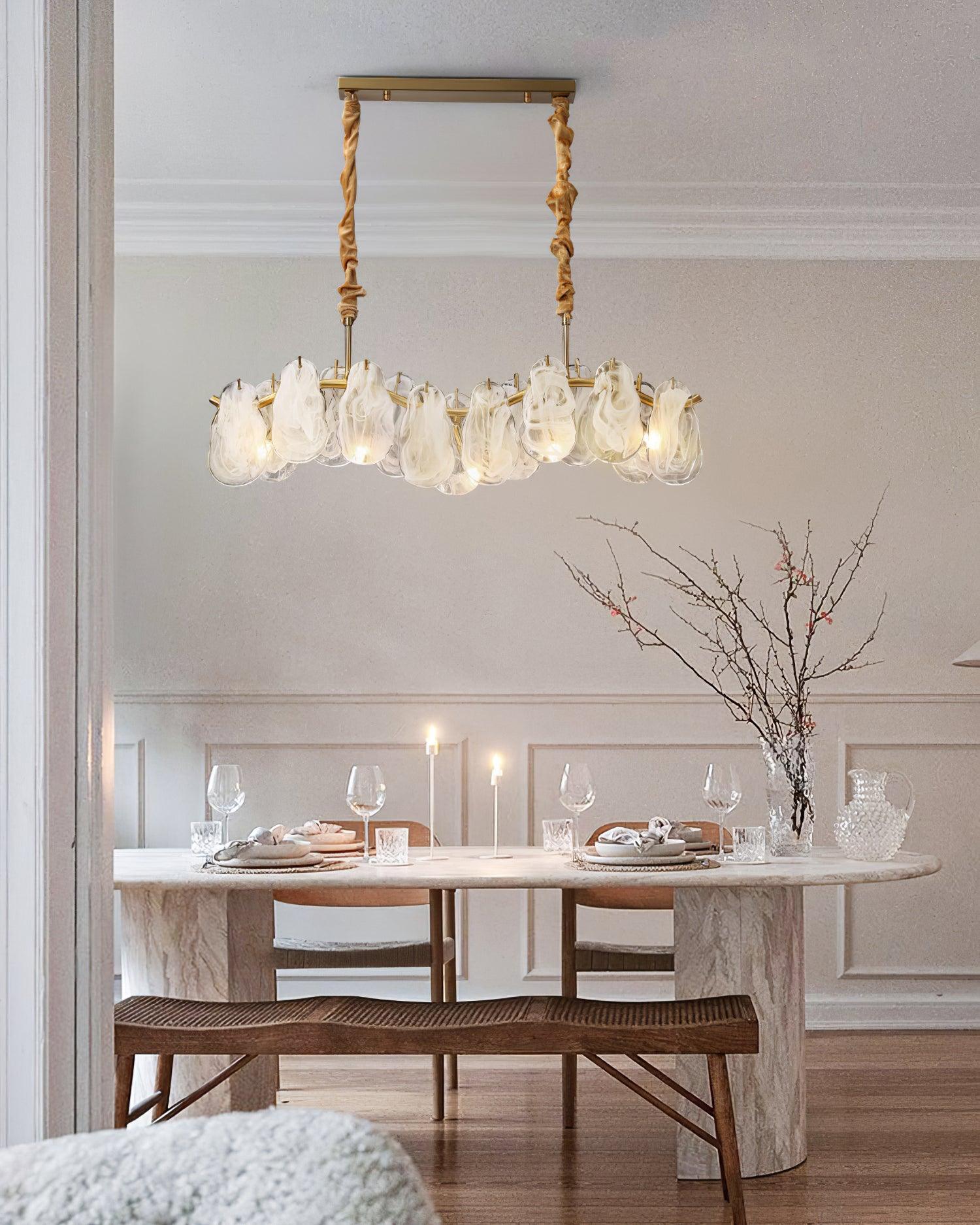 Lustra Chandelier Cloud Glass Panels-Neutral Decor