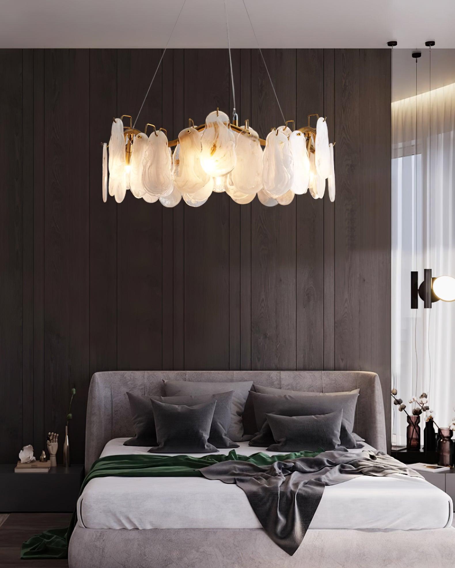 Lustra Chandelier Cloud Glass Panels-Neutral Decor