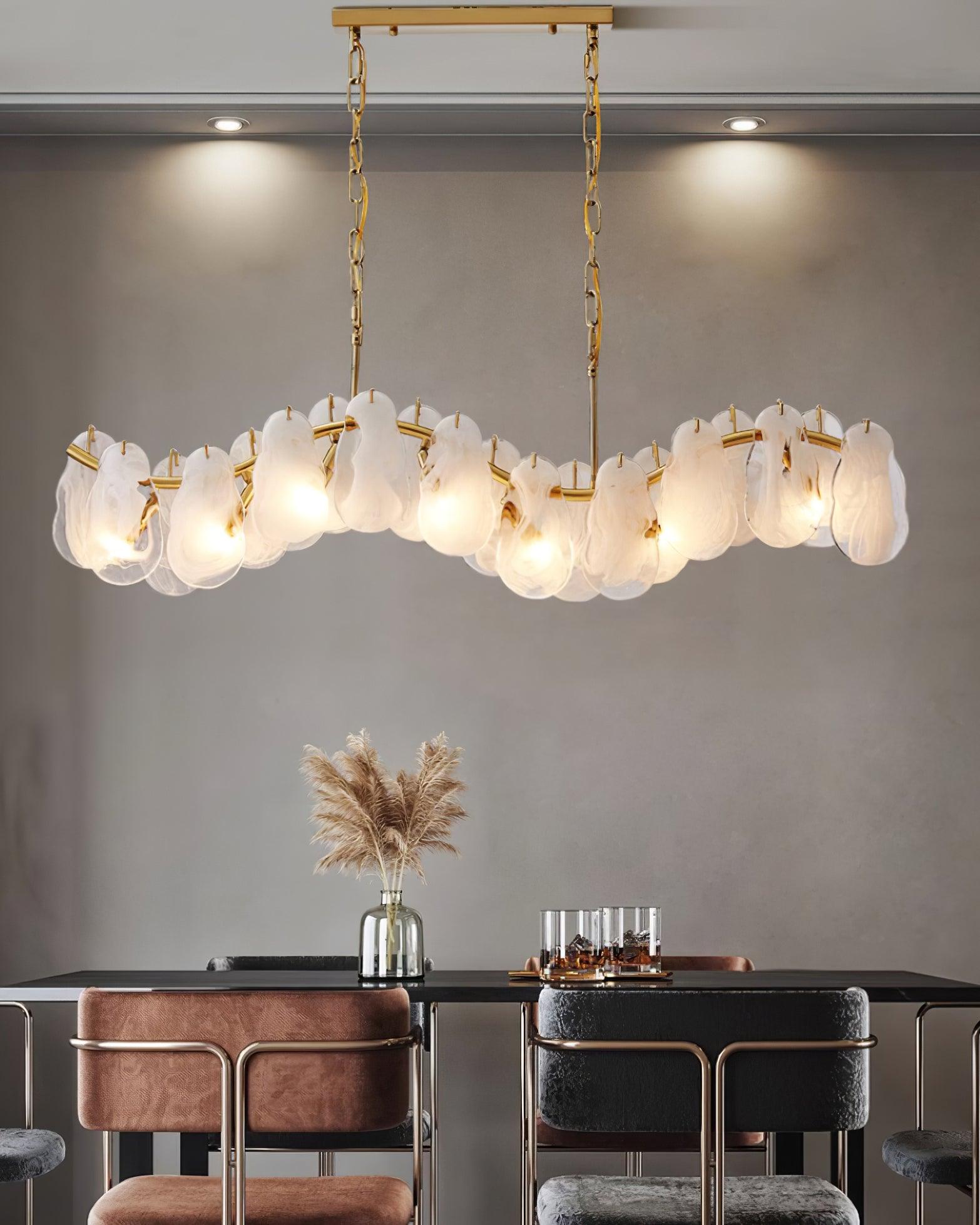 Lustra Chandelier Cloud Glass Panels-Neutral Decor