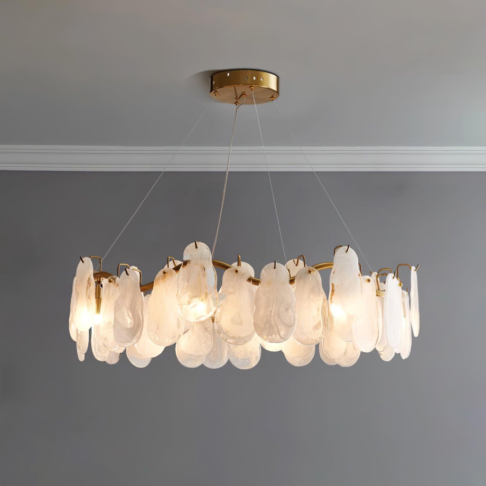 Lustra Chandelier Cloud Glass Panels-Neutral Decor