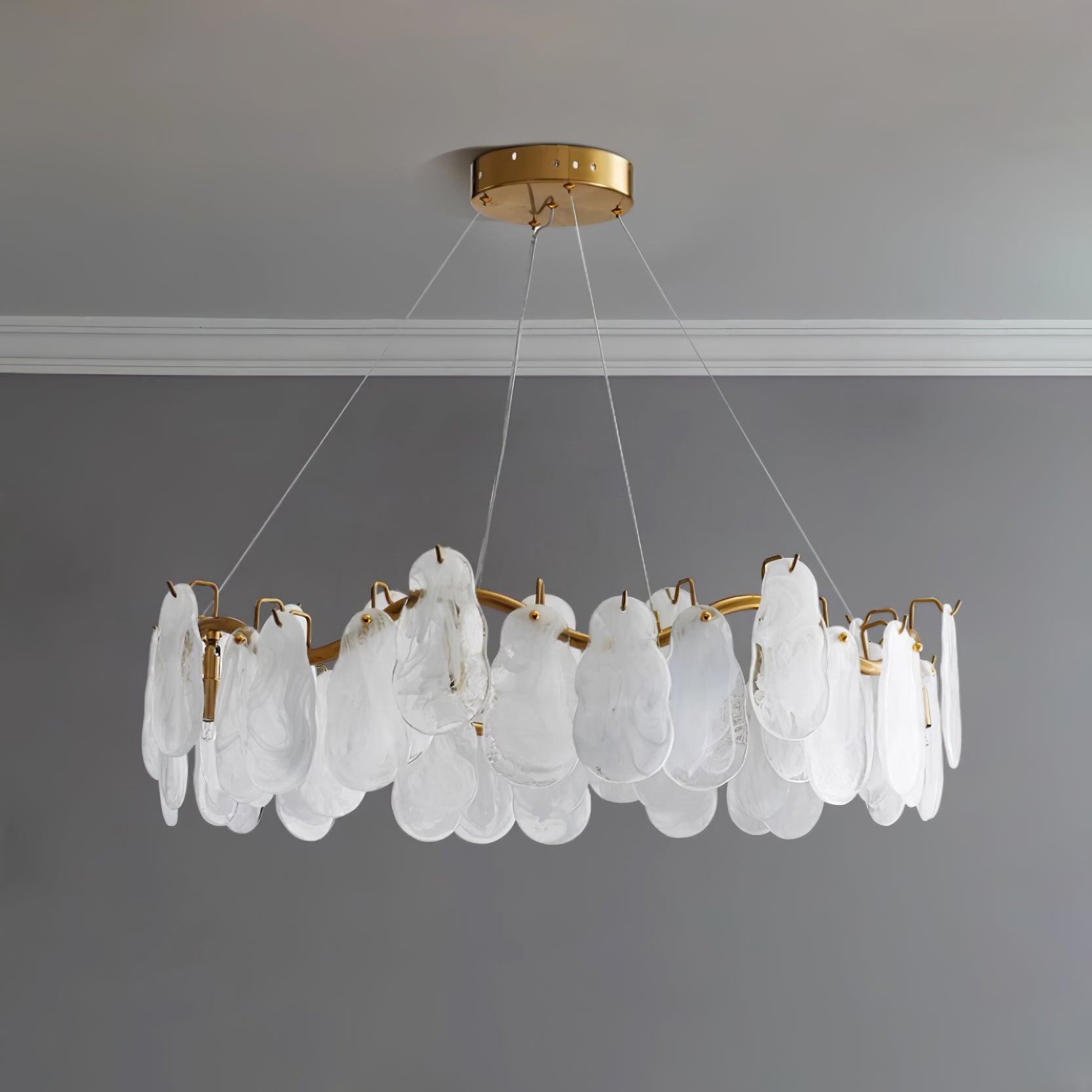 Lustra Chandelier Cloud Glass Panels-Neutral Decor
