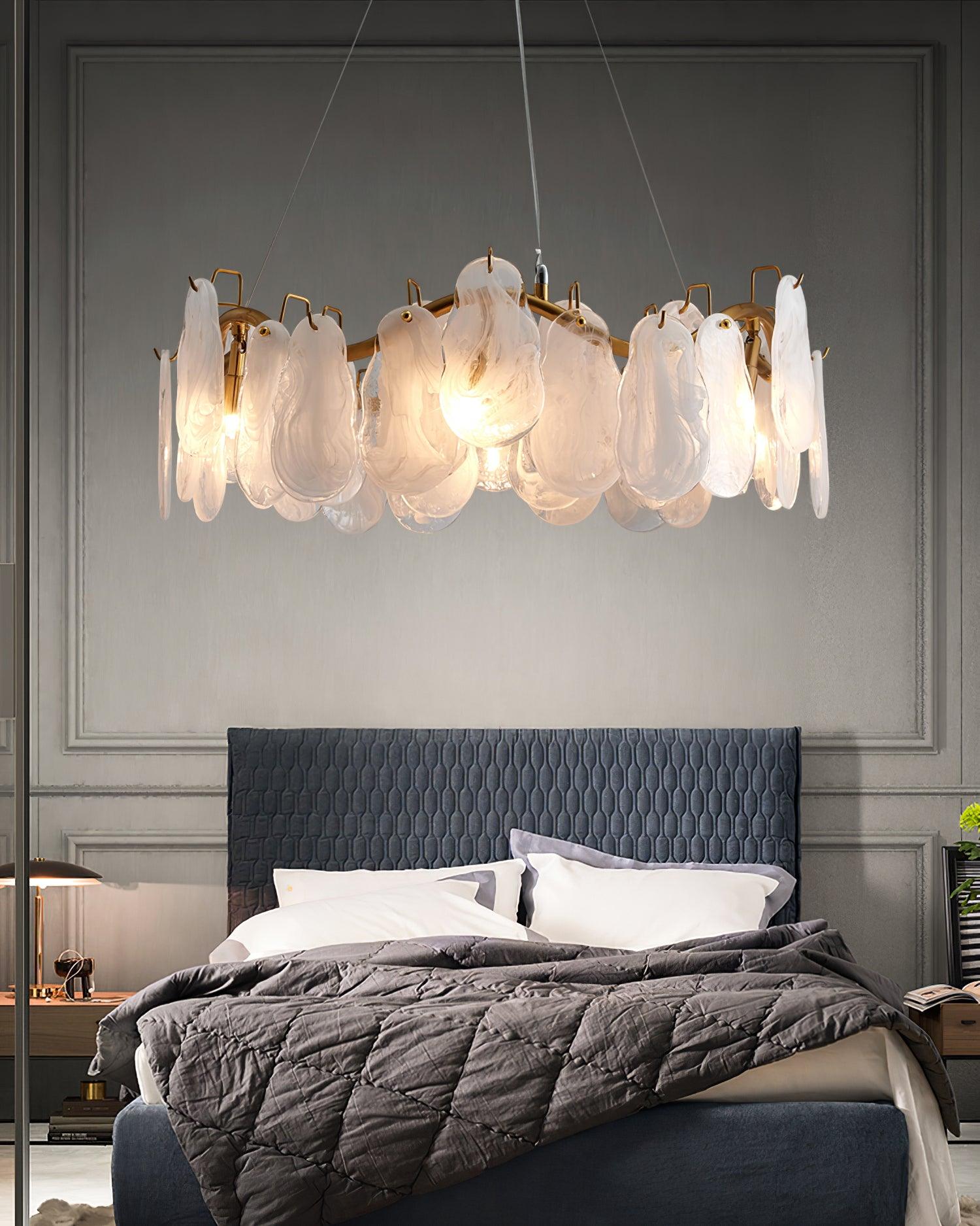 Lustra Chandelier Cloud Glass Panels-Neutral Decor