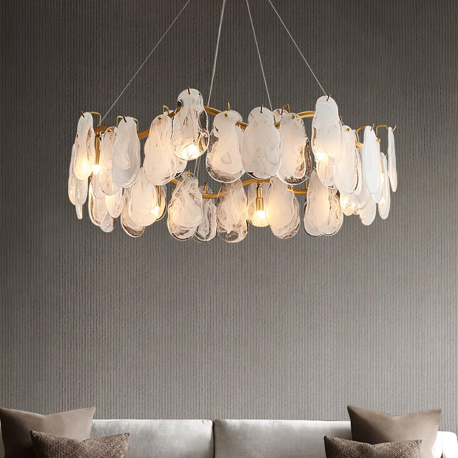 Lustra Chandelier Cloud Glass Panels-Neutral Decor