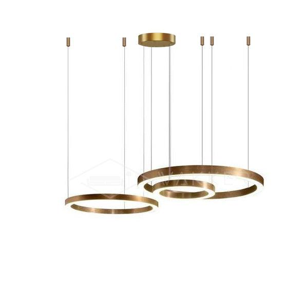Arisha Modern LED Metal Large Multi Ring Adjustable Living/Dining Room Pendant Light, Gold - Neutral Decor