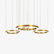 Arisha Modern LED Metal Large Multi Ring Adjustable Living/Dining Room Pendant Light, Gold - Neutral Decor