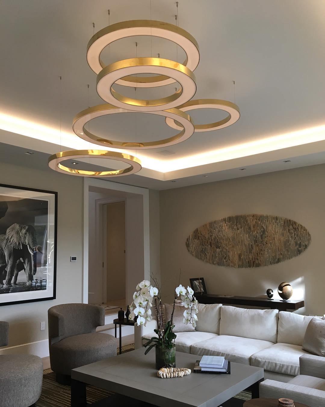 Dexlin Pendant Light LED Ring Gold Modern 3-Ring-Neutral Decor