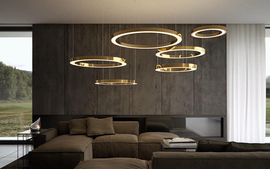 Dexlin Pendant Light LED Ring Gold Modern 3-Ring-Neutral Decor