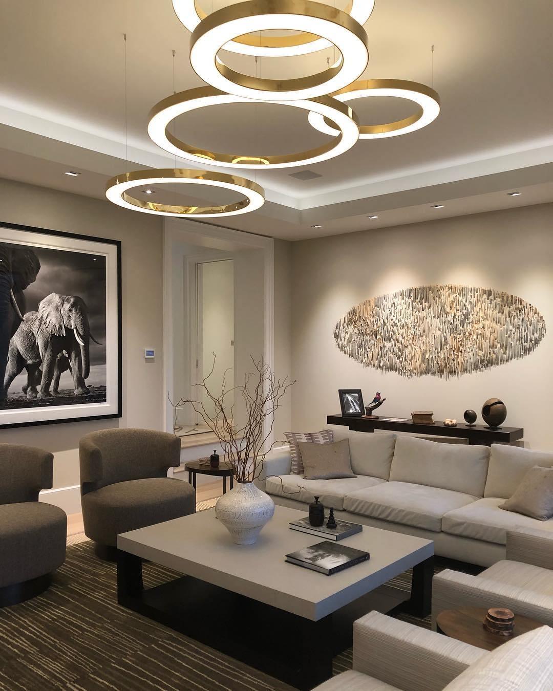 Dexlin Pendant Light LED Ring Gold Modern 3-Ring-Neutral Decor