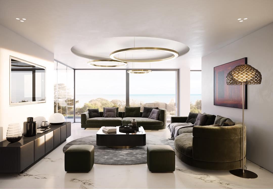 Dexlin Pendant Light LED Ring Gold Modern 3-Ring-Neutral Decor