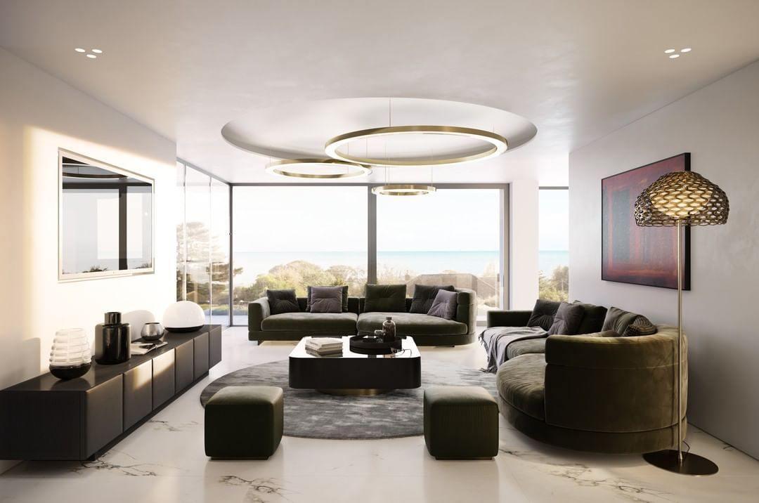 Dexlin Pendant Light LED Ring Gold Modern 3-Ring-Neutral Decor