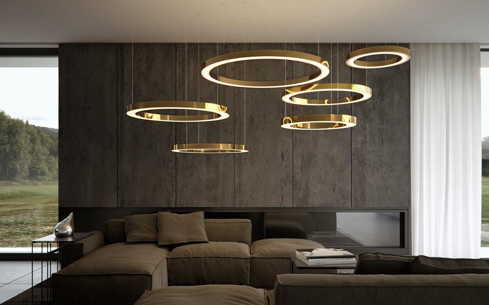 Dexlin Pendant Light LED Ring Gold Modern 3-Ring-Neutral Decor