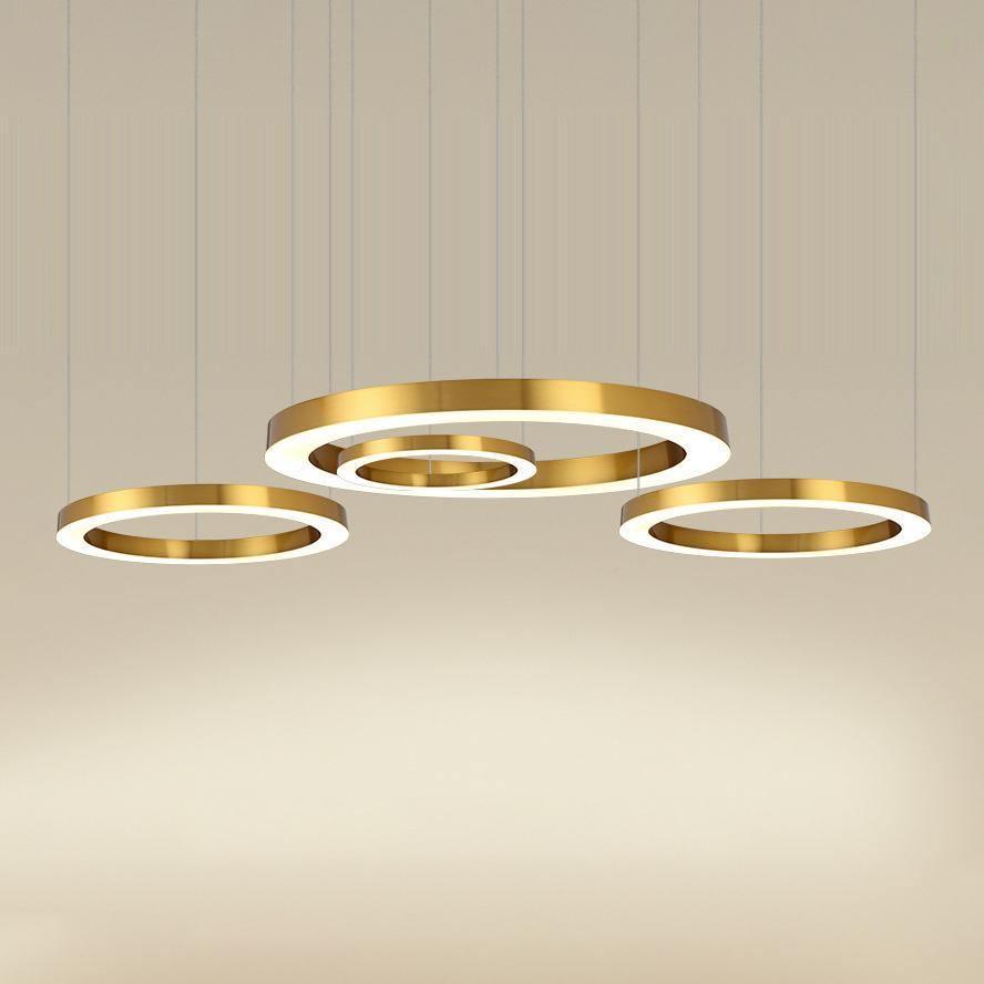 Dexlin Pendant Light LED Ring Gold Modern 3-Ring-Neutral Decor