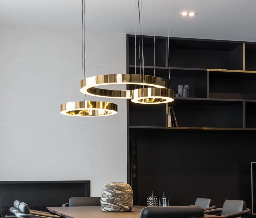 Dexlin Pendant Light LED Ring Gold Modern 3-Ring-Neutral Decor