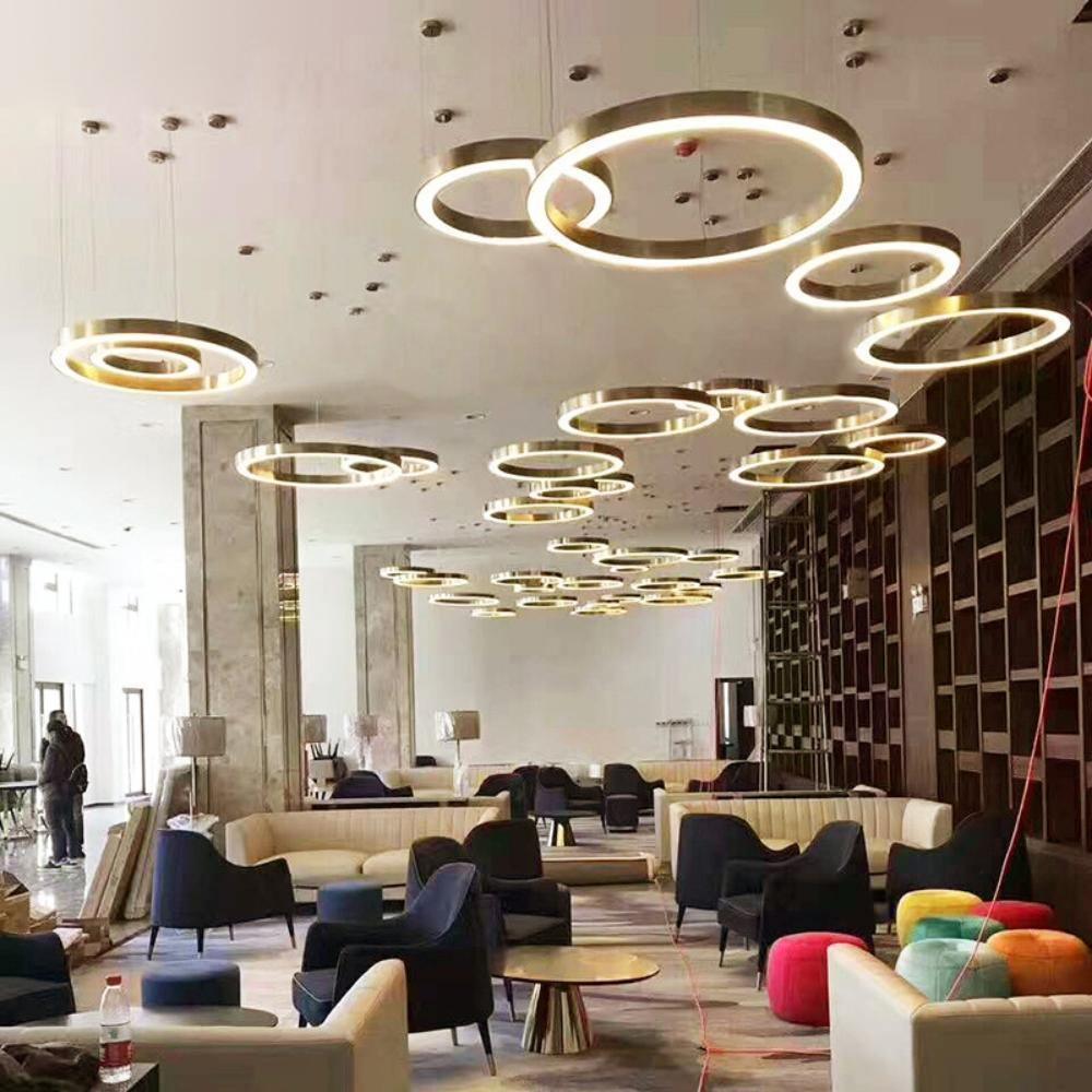 Dexlin Pendant Light LED Ring Gold Modern 3-Ring-Neutral Decor