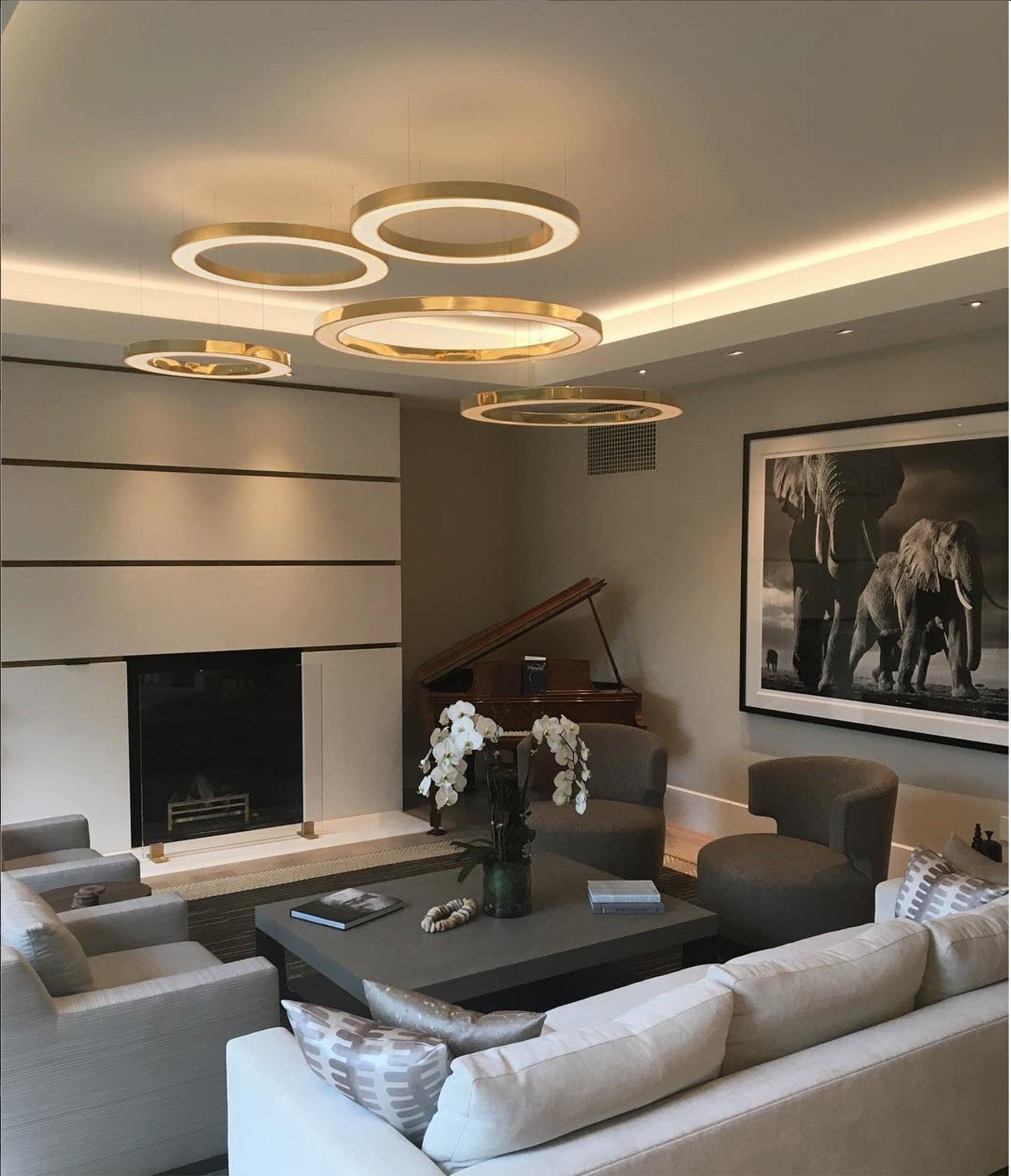 Dexlin Pendant Light LED Ring Gold Modern 3-Ring-Neutral Decor