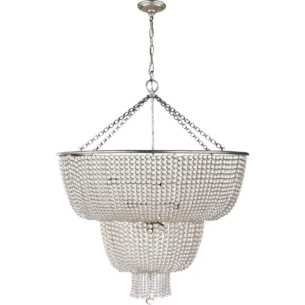 Silva Vintage LED Pendant Light White/Clear Dining/Living Room Metal&Crystal - Neutral Decor