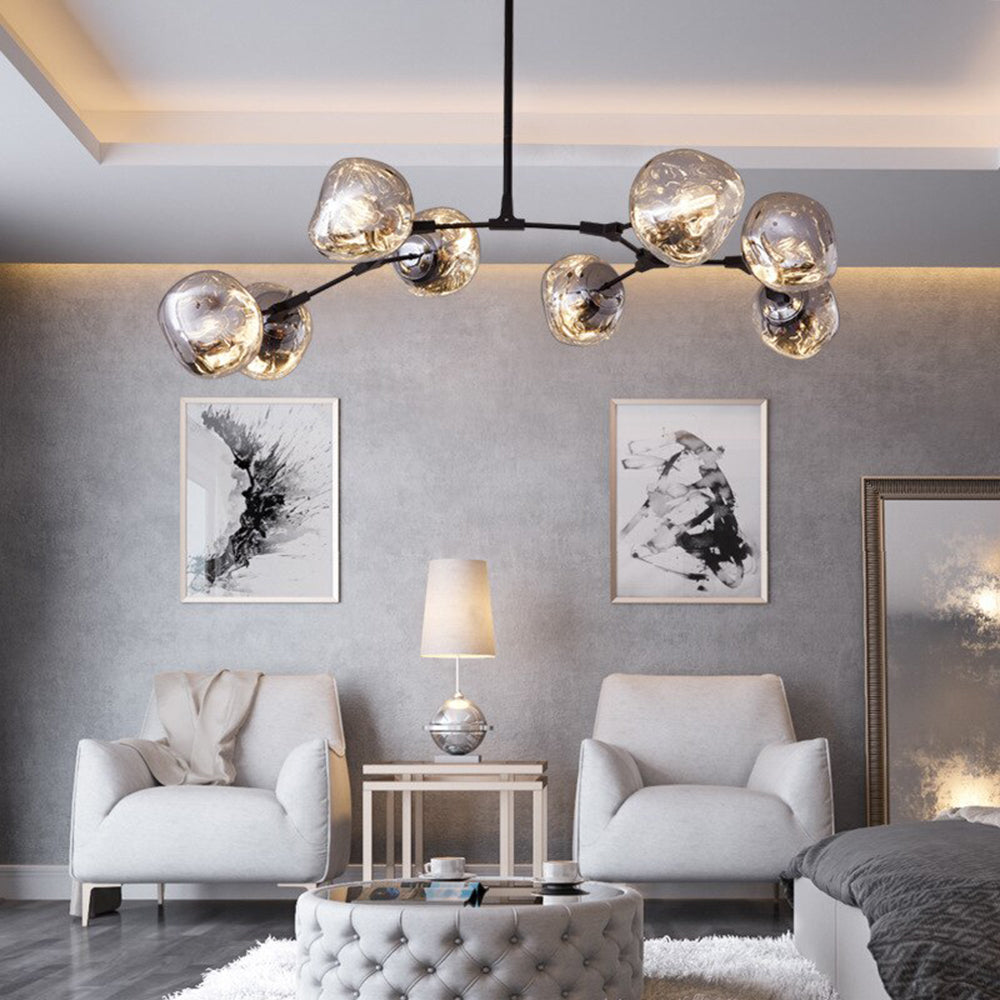 Arisha Modern Globe Lava 3 Pendant Light Fixture - Neutral Decor