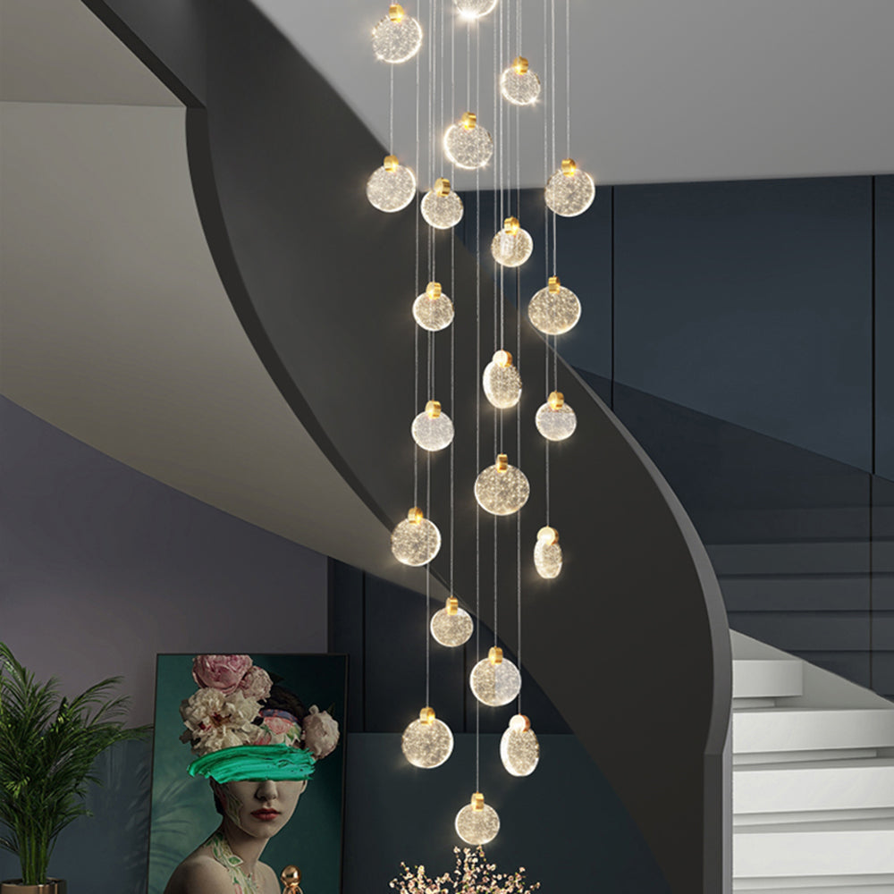 Kristy Luxury Circular Ripple Round Crystal Golden Chandelier - Neutral Decor