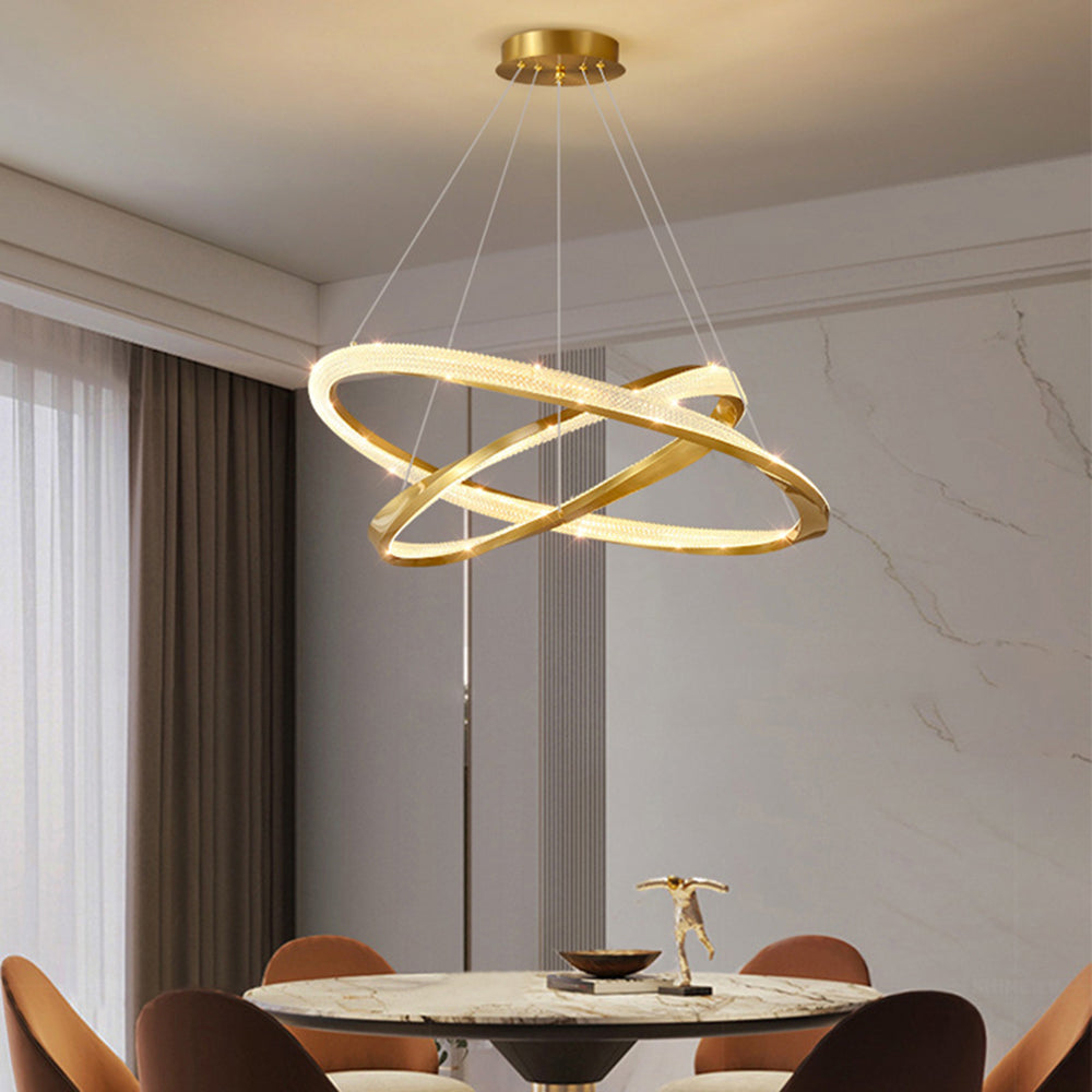 Arisha Minimalist Ring Spiral Shape Pendant Light,Gold - Neutral Decor