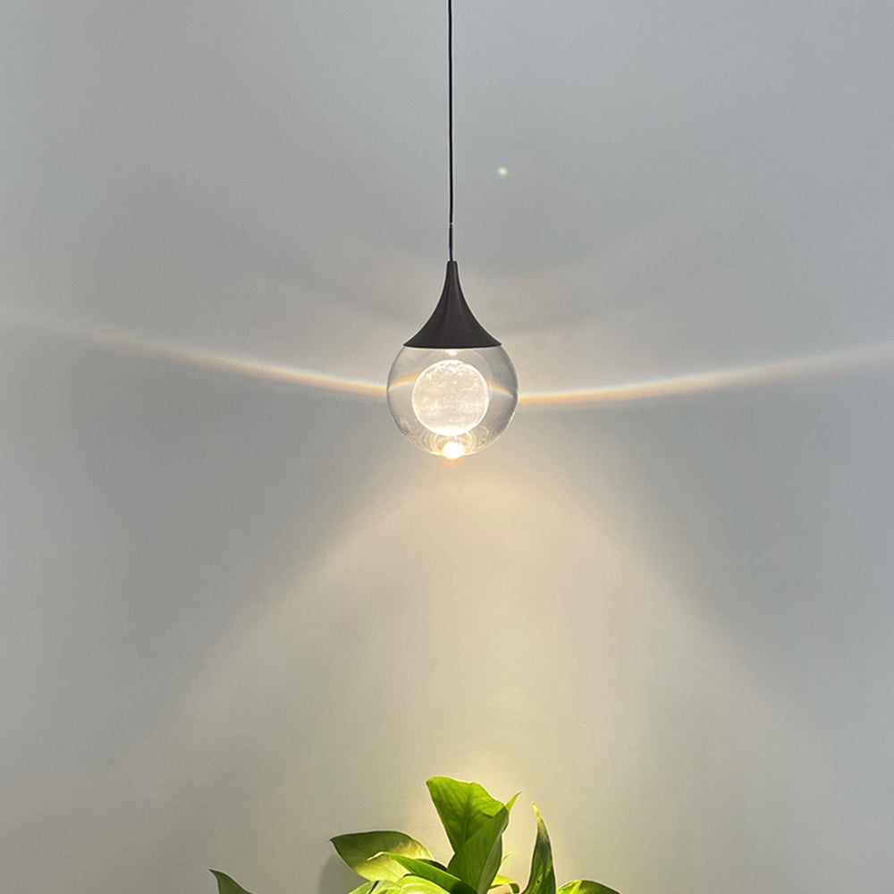 Aria Minimalist Moon Metal Pendant Light,Black - Neutral Decor