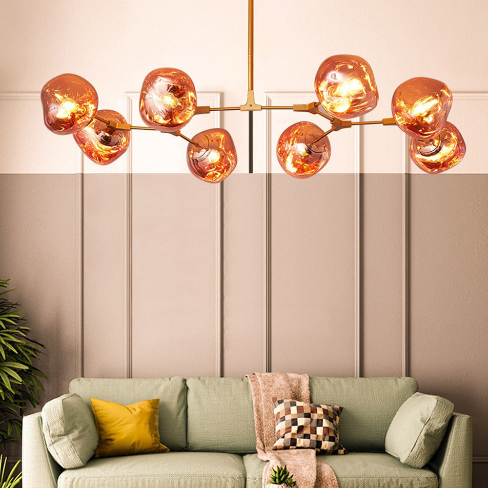 Arisha Modern Globe Lava 3 Pendant Light Fixture - Neutral Decor