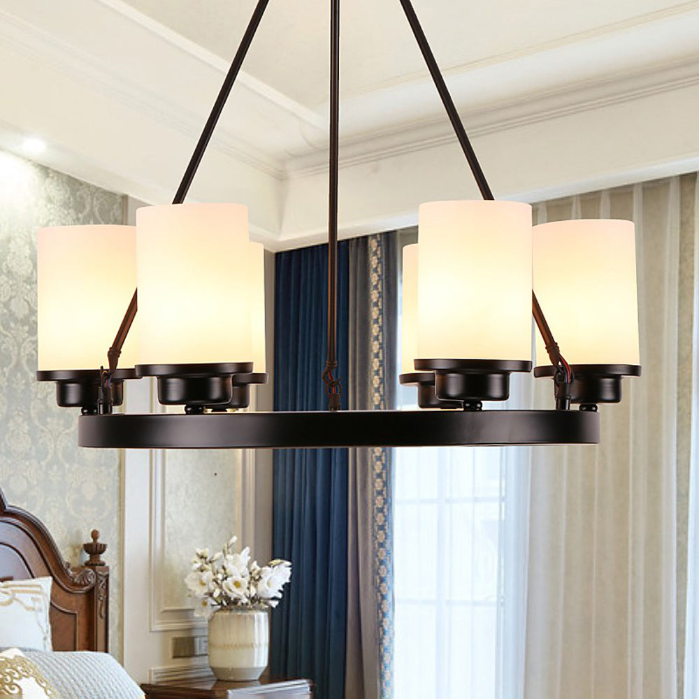 Silva Retro Black Metal/Glass Chandelier for Living Room - Neutral Decor