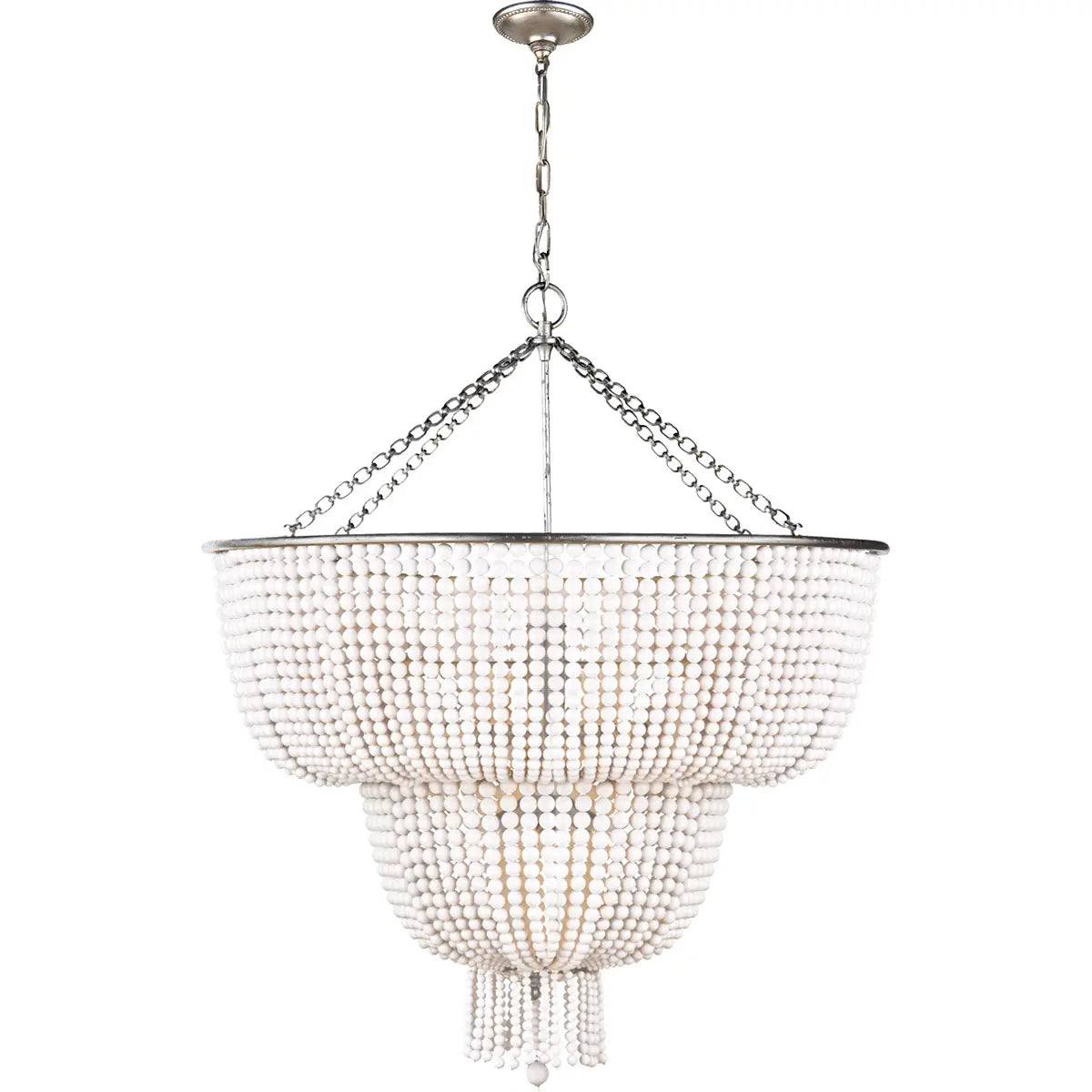 Silva Vintage LED Pendant Light White/Clear Dining/Living Room Metal&Crystal - Neutral Decor