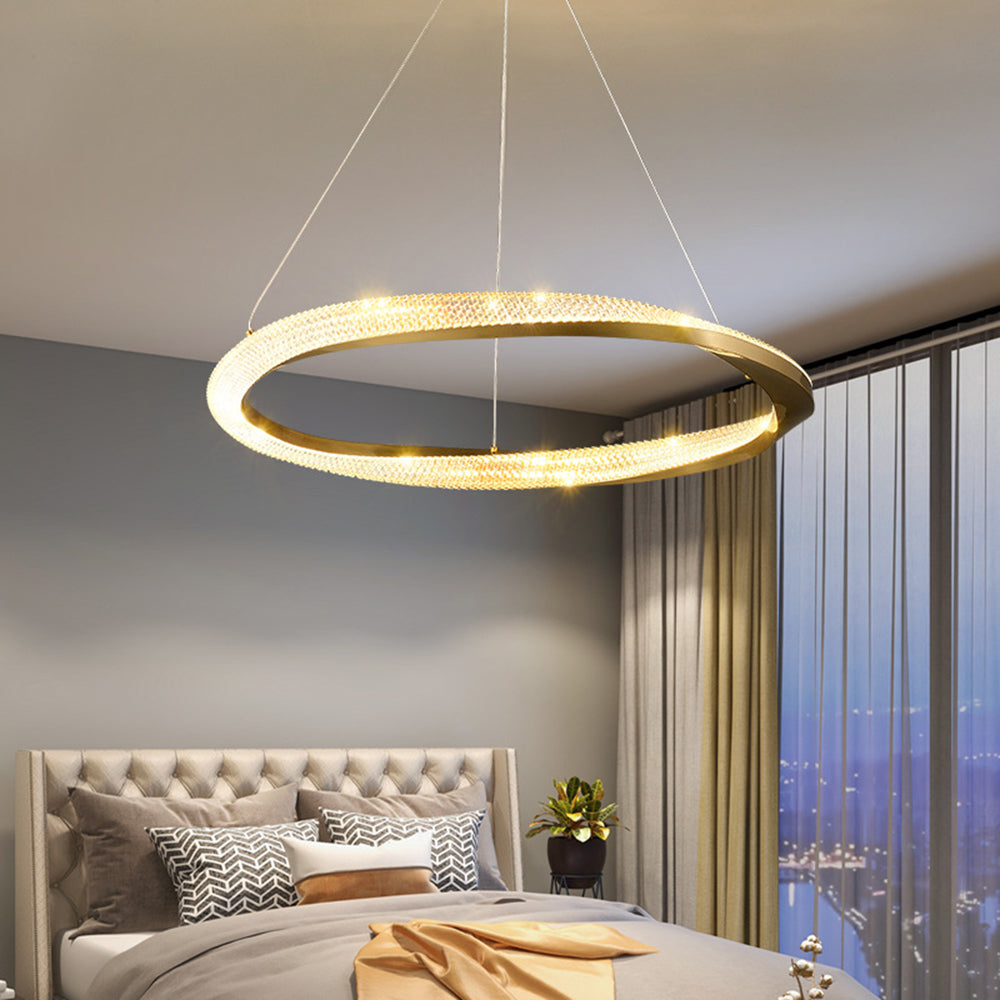 Arisha Minimalist Ring Spiral Shape Pendant Light,Gold - Neutral Decor