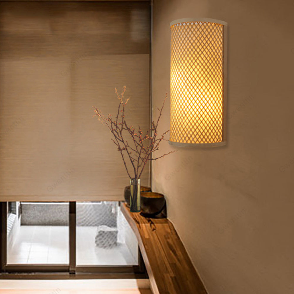 Muto Led Wall Mounted Bedside Lamp, Rattan/Acrylic, Bedroom - Neutral Decor