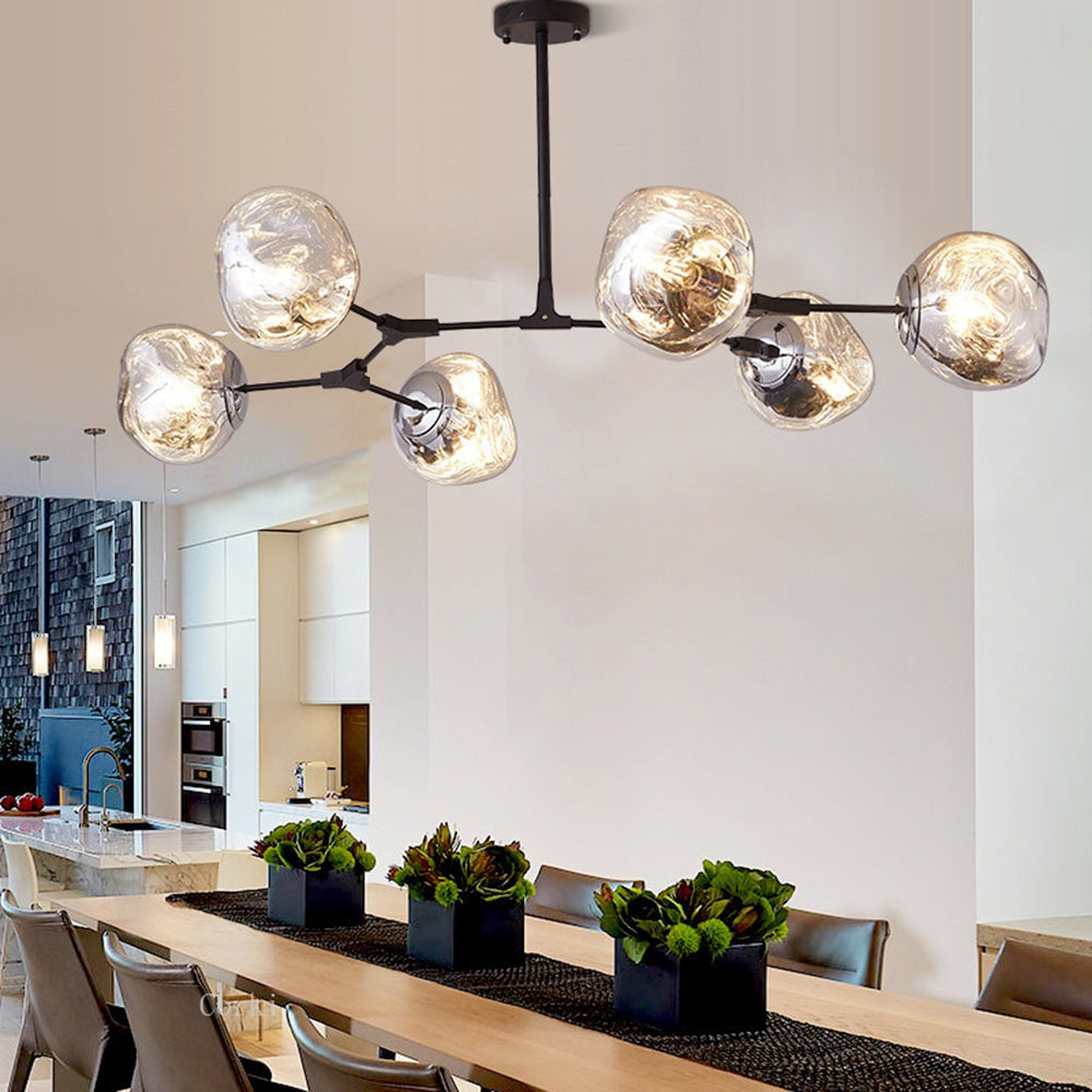 Arisha Modern Globe Lava 3 Pendant Light Fixture - Neutral Decor