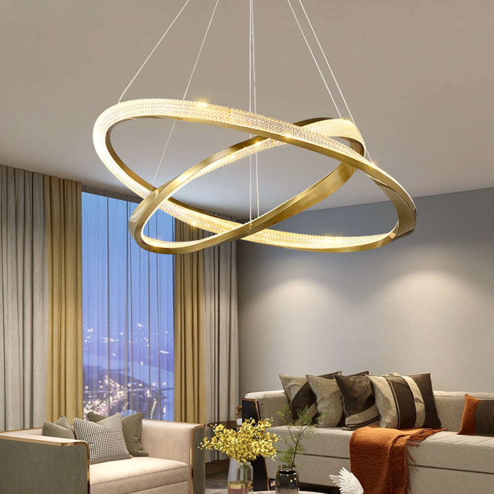 Arisha Minimalist Ring Spiral Shape Pendant Light,Gold - Neutral Decor